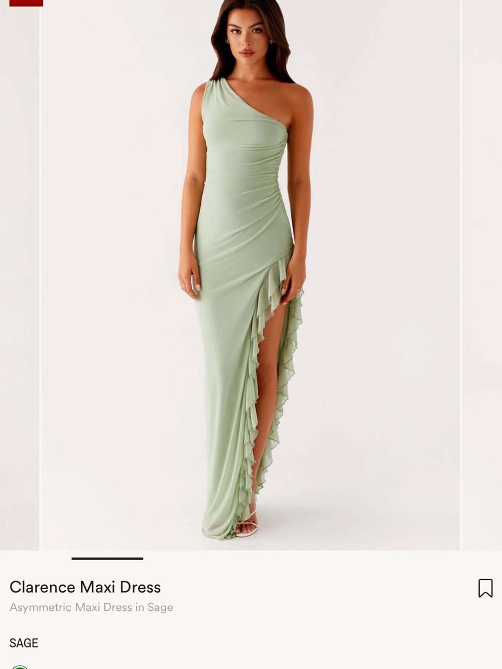 Peppermayo One-Shoulder Maxi Dress in Sage Green